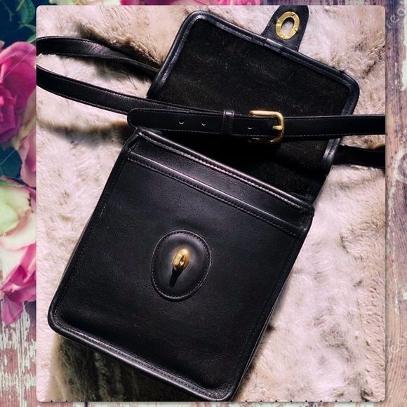 VINTAGE COACH BLACK LEATHER MURPHY BAG 9930 - Picture 8 of 17